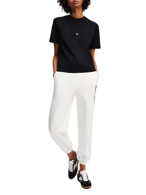 T-shirt donna nera in cotone Karl Lagerfeld jeans | A2W17096999